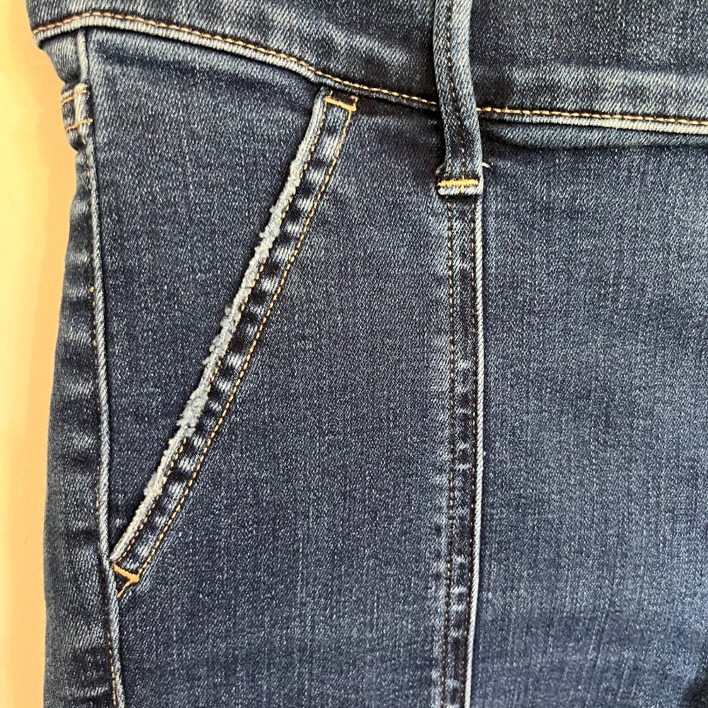 Express Denim Perfect Ankle Legging Jeans Mid Rise Dark Wash Blue Size 8R Seamed - Picture 3 of 12